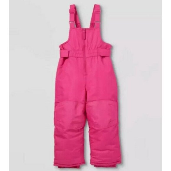 NWOT Cat & Jack Girls Warm SNOW BIB Overalls Pink SIZE 12MO - Picture 1 of 3